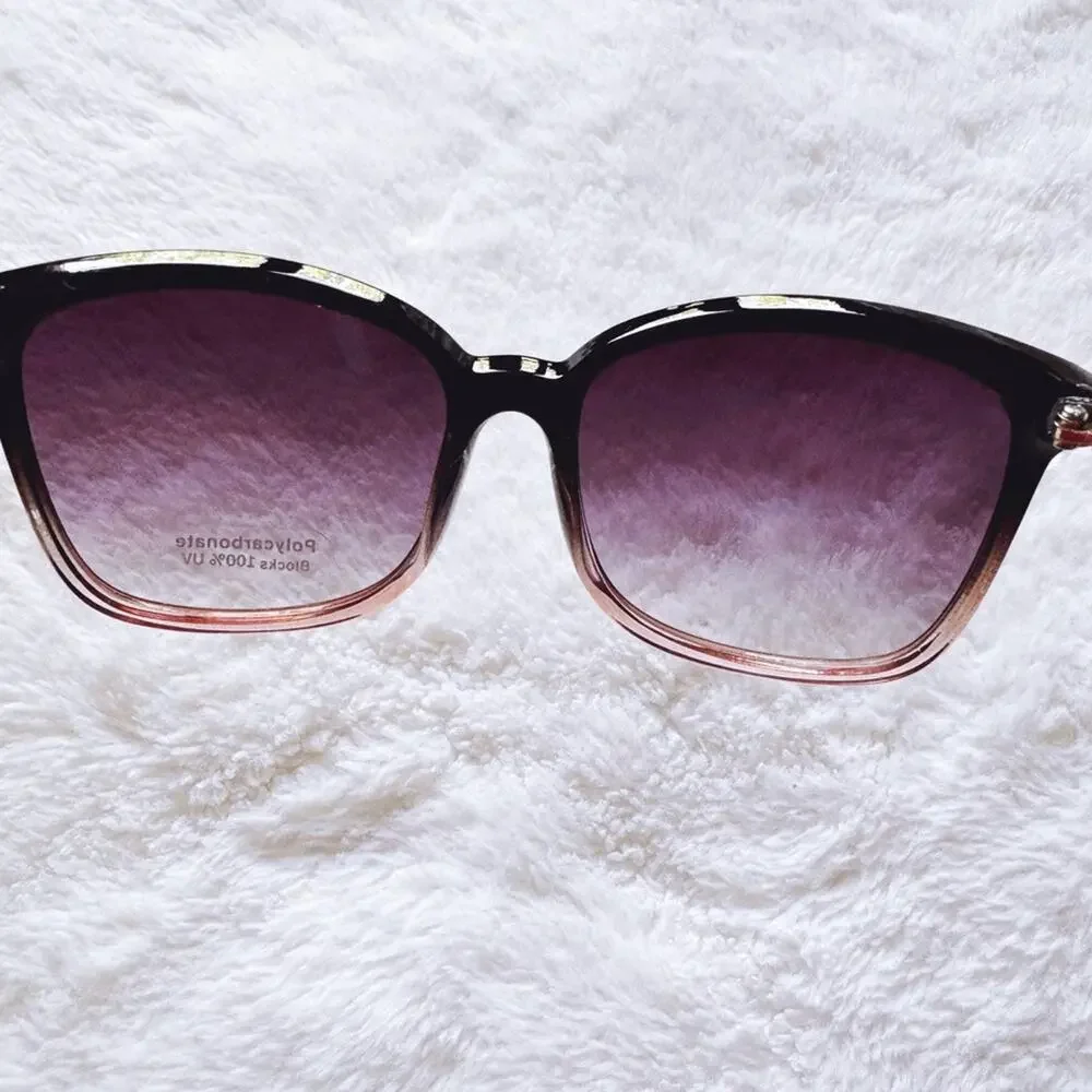 Joanne Clear w/ Purple Tint Square Sunglasses